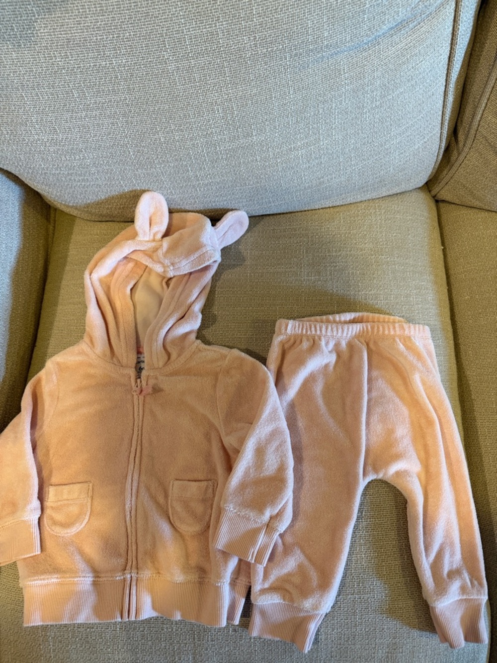 Carter's Pink Plush Hoodie & Jogger Set